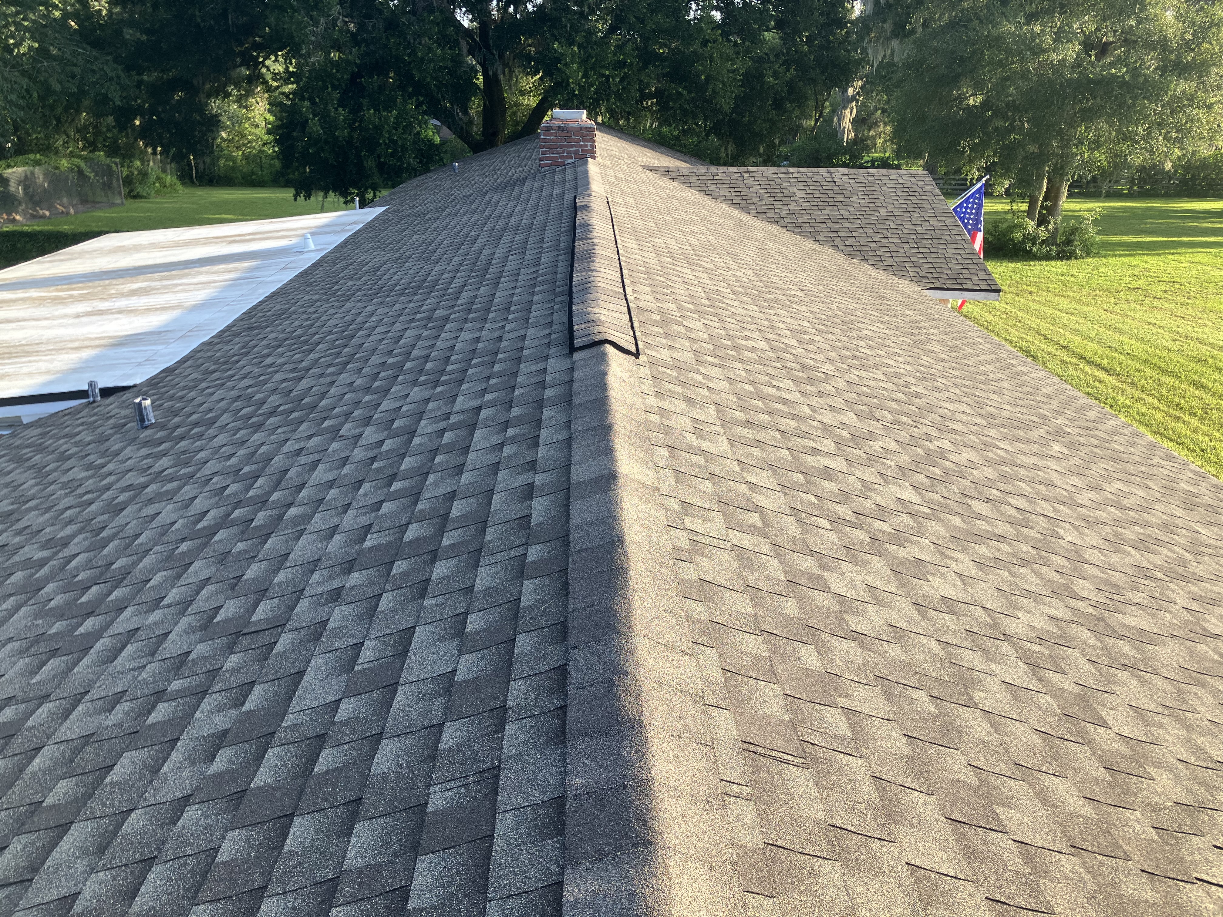 Roof shingles inspection in Brooksville Florida during a four point insurance inspection