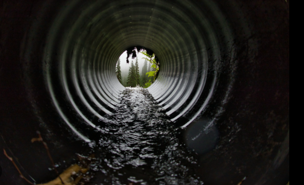 Real-time sewer scope video feed showing pipe interior Hernando County