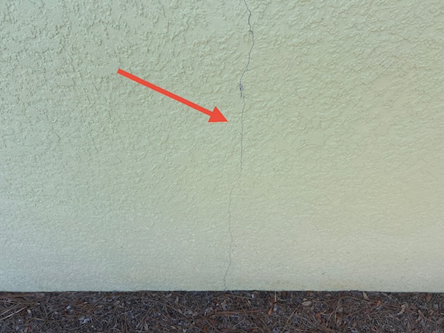 Exterior stucco cracking found during warranty inspection Spring Hill FL